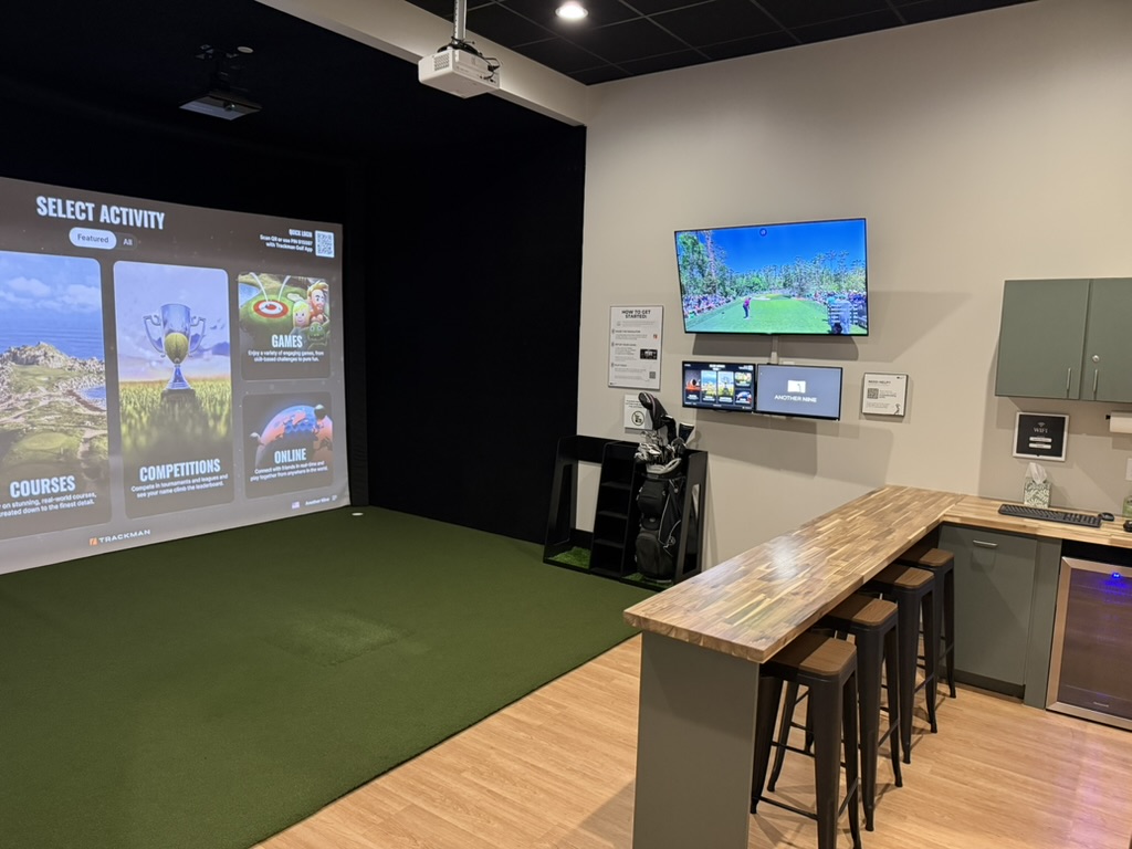 Inside an Another Nine private Trackman Sim Suite